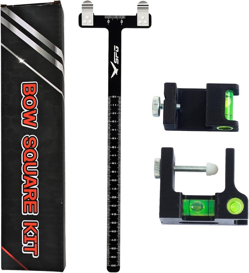 SP.G Bow Square Level Kit 2 Pack - Archery Bow String Level Turning Kit, T-Shape Measurement Tool for Recurve Bows - Image 1